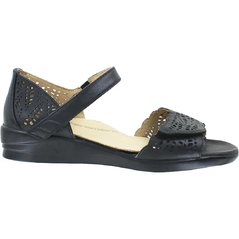 Women's Ziera Daphne Black Leather Neon - Accent Sneaker Look  