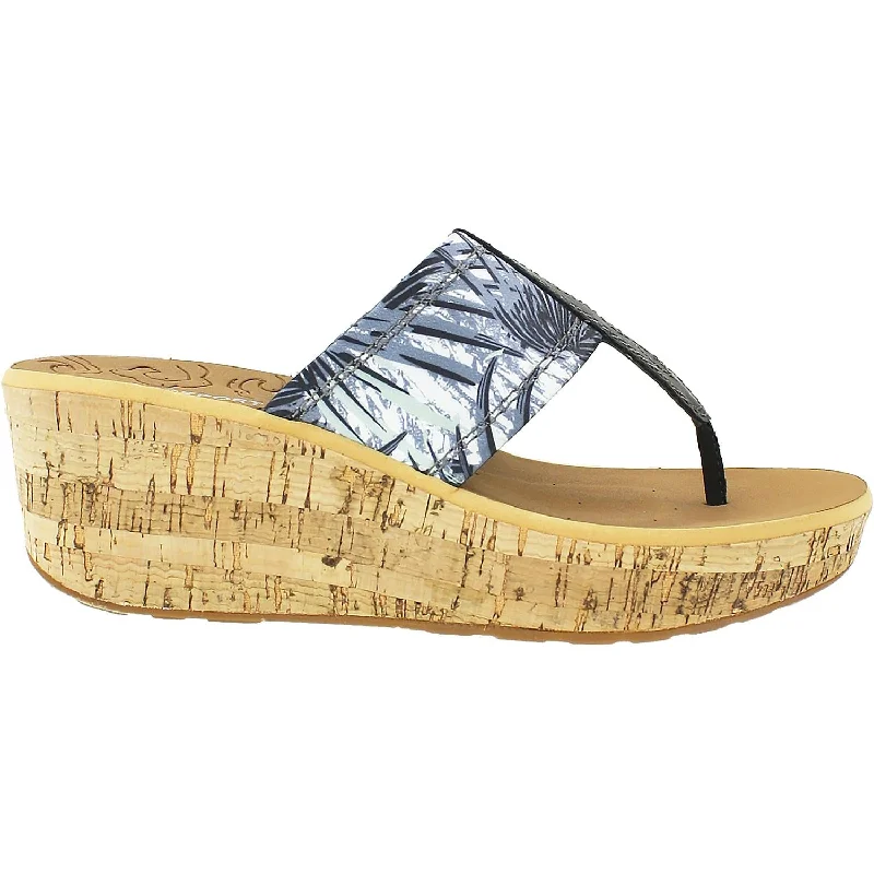 Women's Rockport Weekend Casuals Lanea Thong Grey Floral Leather British Gentleman Oxford Style  