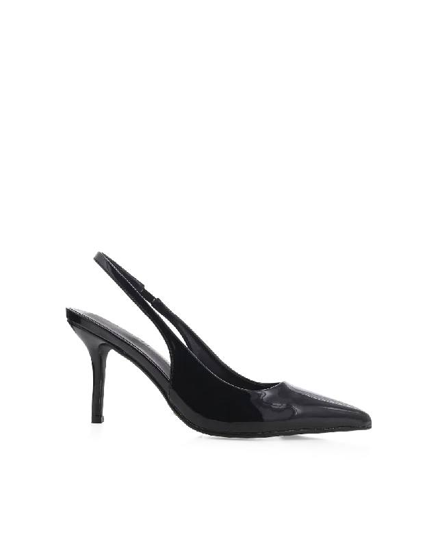 BLONDIE WIDE FIT - BLACK PATENT Brogue Oxford Aesthetic 