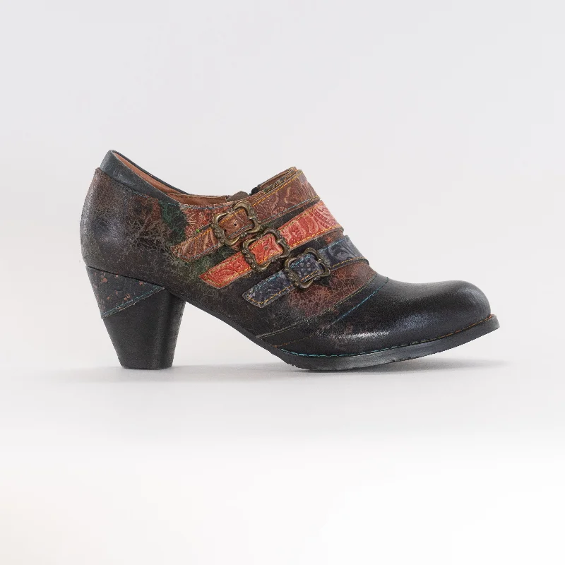 L'Artiste Graphic - Black Multi Chunky Platform Sneaker Style  