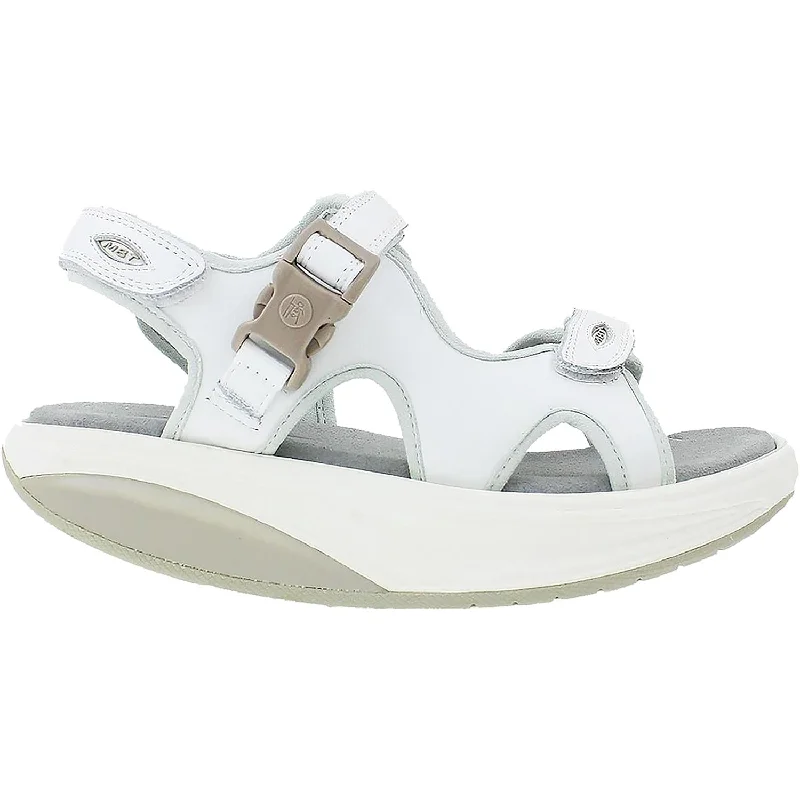 Women's MBT Kisumu 3S White Leather Tassel Driving Shoe Look 