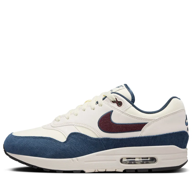 Nike Air Max 1 - Coconut Milk/Burgundy Crush Blue Coast Loafer Aesthetic 