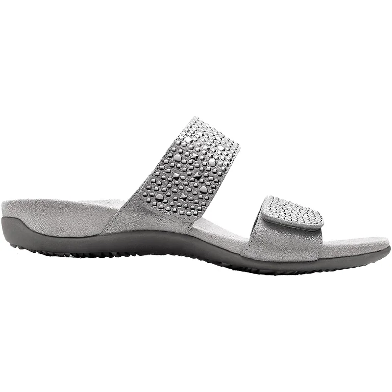 Women's Vionic Samoa Pewter Leather Ivy League - Inspired Derby Look 