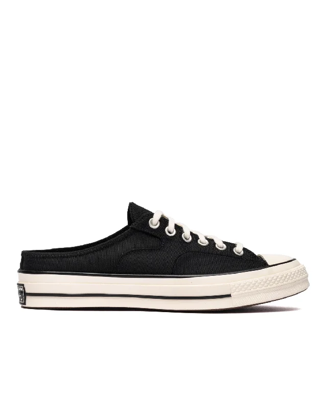 Chuck 70 Mule Slip Black/Black/Egret Leather Driving Shoe Style  