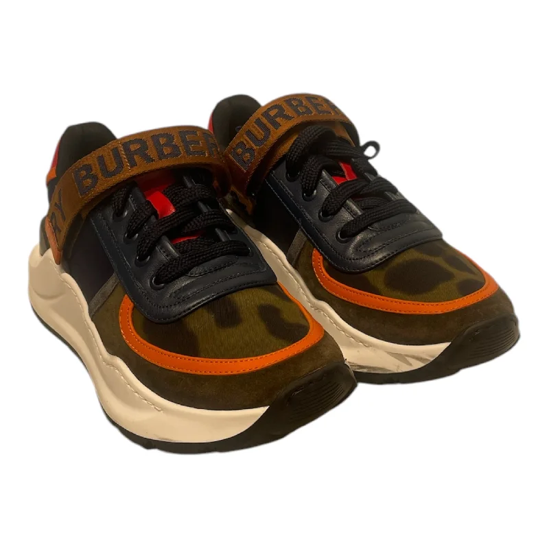 BURBERRY/Low-Sneakers/EU 38.5/All Over Print/Leather/MLT/Ronnie Sneakers w/ Cheetah Brogue Oxford Aesthetic 