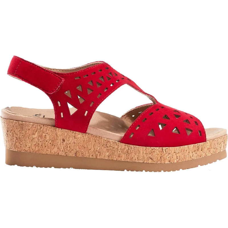 Women's Earth Rosa Bright Red Suede Smart - Shoe Functionality Style  