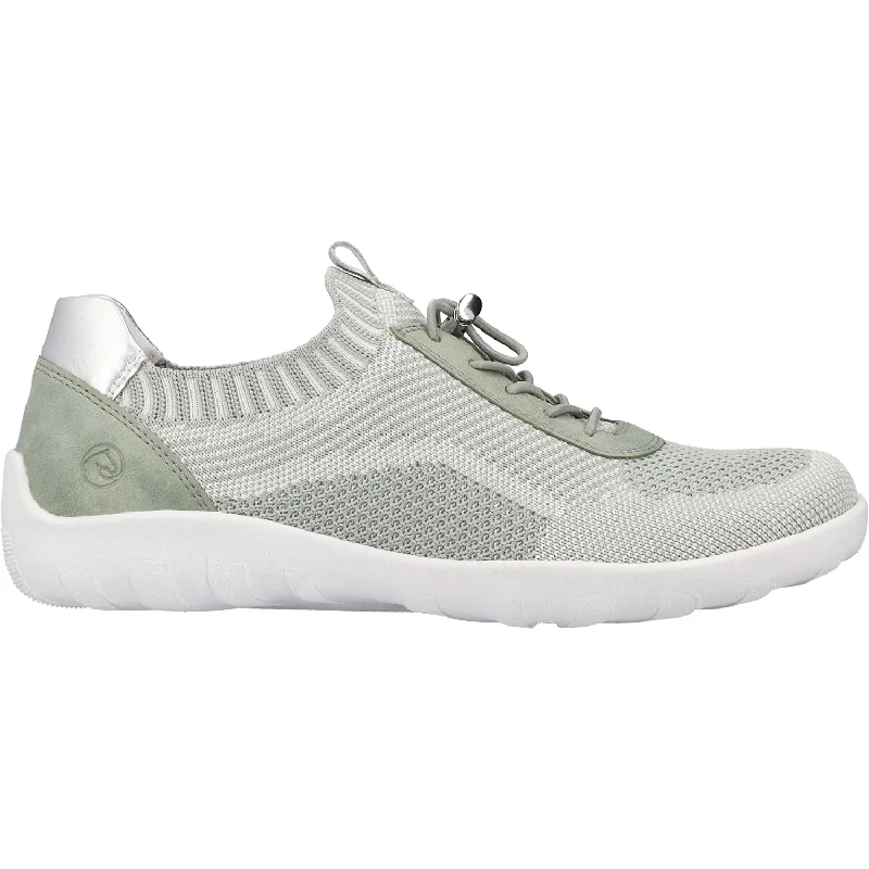 Women's Remonte R3518-52 Liv 18 Mint/Vanilla/Peppermint Stretch Fabric Combat - Inspired Military Boot Look  