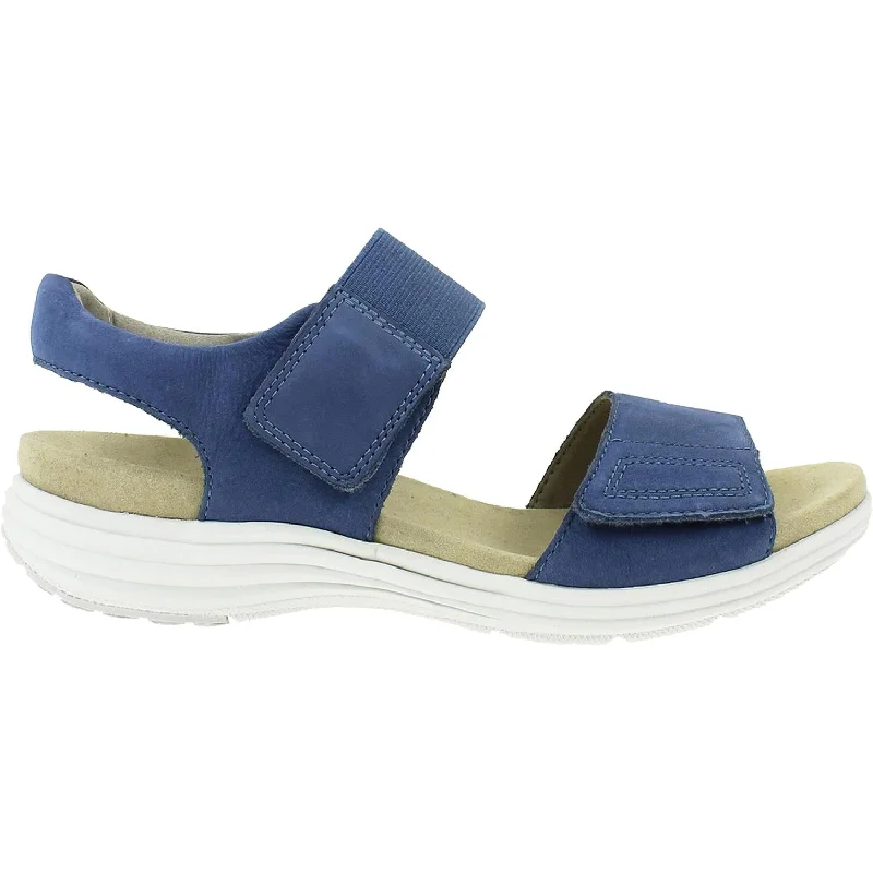 Women's Aravon Beaumont Two Strap Blue Leather Paisley Print Shoe Design  