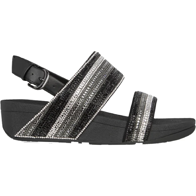 Women's Fit Flop Rosa Crystal Mosaic Black Synthetic Memory - Foam Slipper Look  