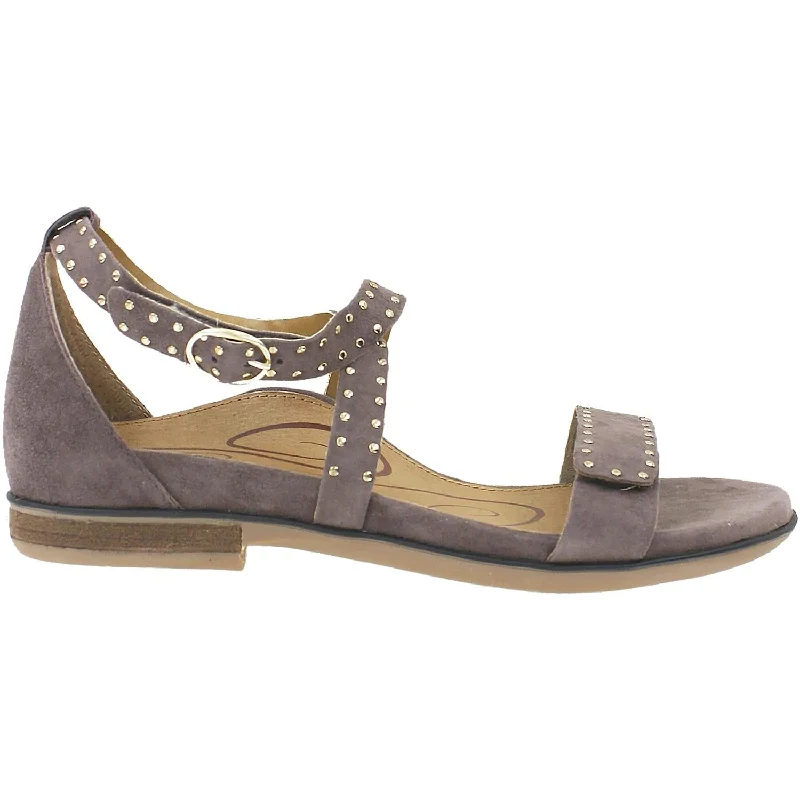 Women's Aetrex Hailey Deep Taupe Suede Upcycled Shoe Look  