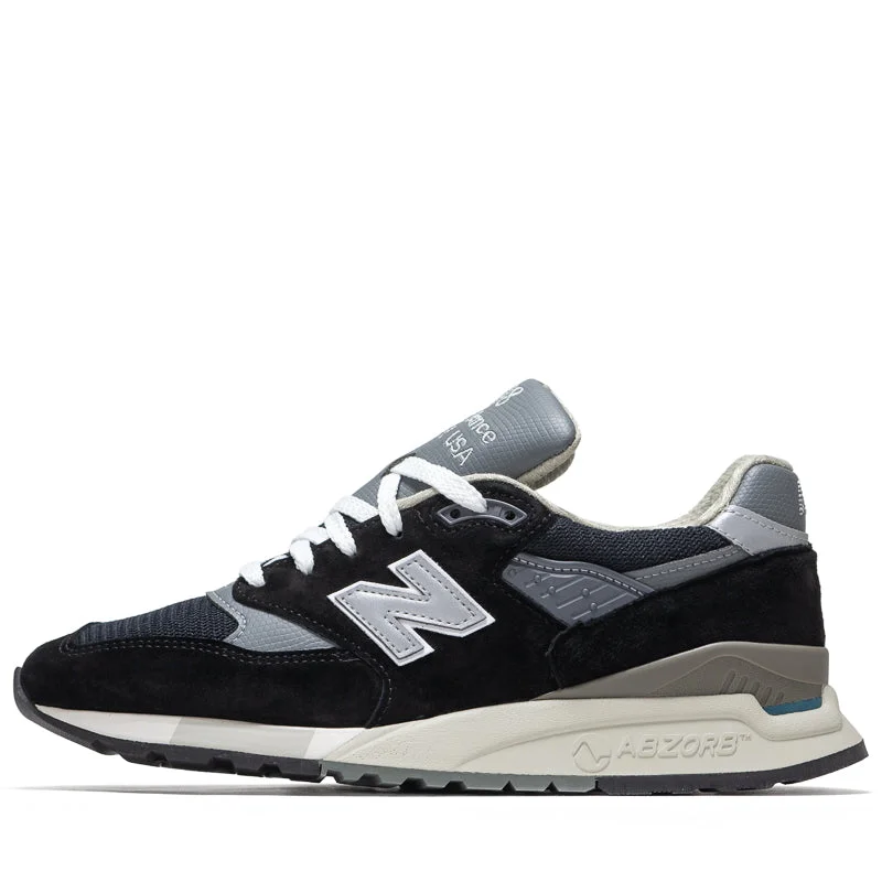 New Balance Made in USA 998 - Black/Silver Hip - Hop Sneaker Style  