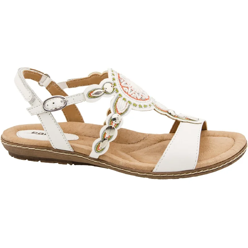 Women's Earth Sunbeam White Leather Athleisure Derby Style  