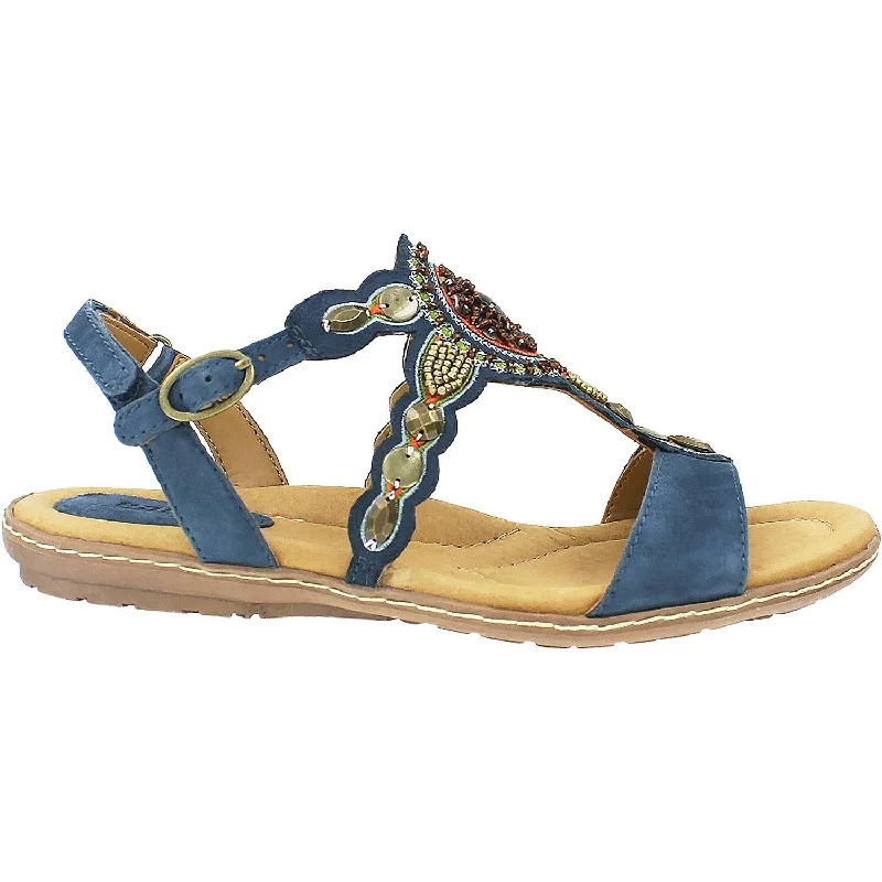 Women's Earth Sunbeam Moroccan Blue Suede Performance Running Sneaker Look  