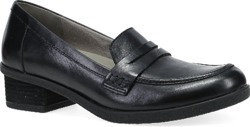 Danica Black Heeled Penny Loafer Brogue Oxford Aesthetic 