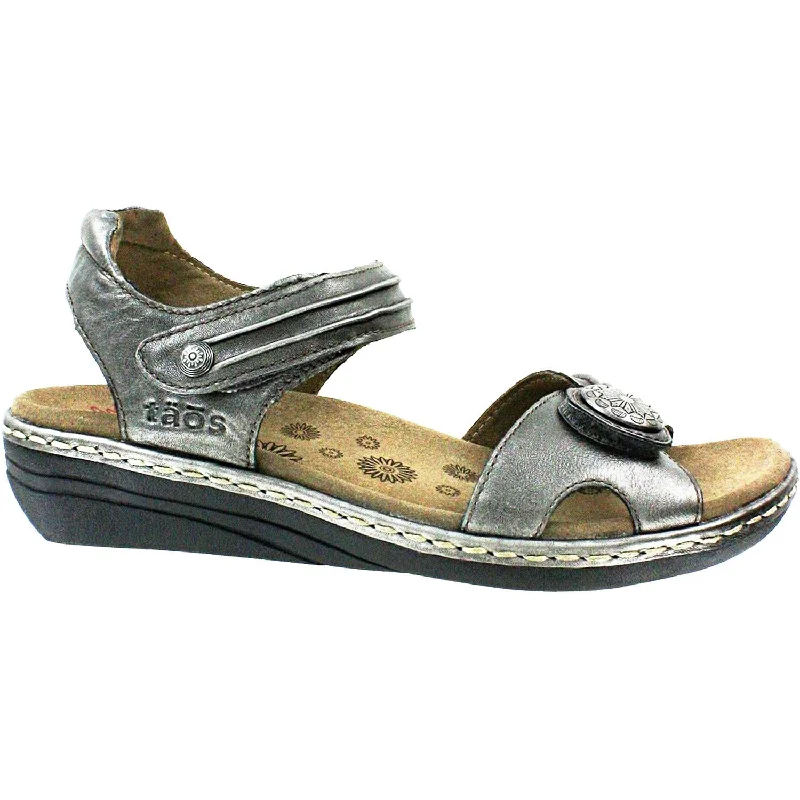Women's Taos Escape Pewter Leather Minimalist Sneaker Style  