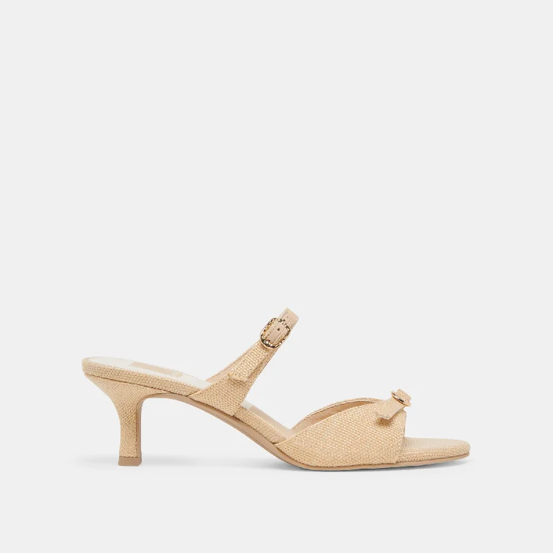 LORALI HEELS LT NATURAL RAFFIA Ankle - High Military Boot Style  
