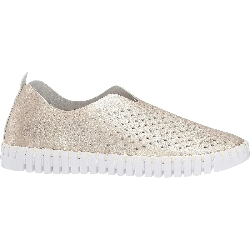 Women's Ilse Jacobsen Tulip 3576 Platin Synthetic Beaded Moccasin Design 