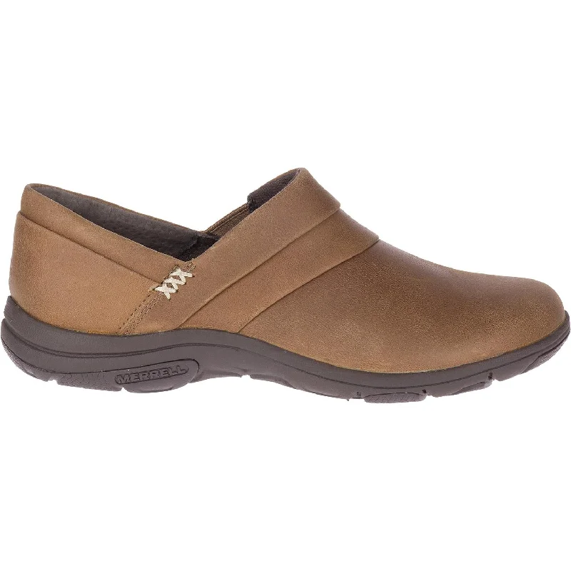 Women's Merrell Dassie Stitch Tobacco Leather Ivy League Loafer Look 