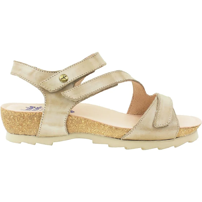 Women's Wanda Panda Tamina WP-10501 Tierra 14 Beige Leather Tassel Driving Shoe Look 
