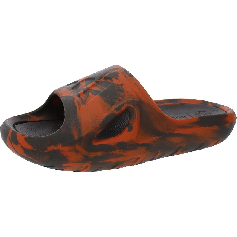 Adidas Mens Adicane Cushioned Footbed Peep-Toe Slide Sandals Skateboarding Sneaker Style  