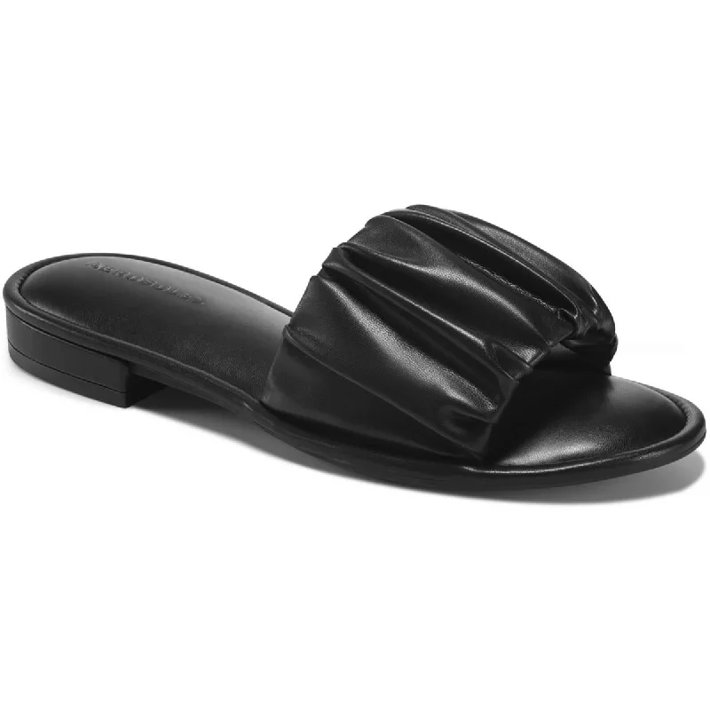 Aerosoles Womens Jamaica Ruched Slip On Slide Sandals Victorian - Era Boot Style  