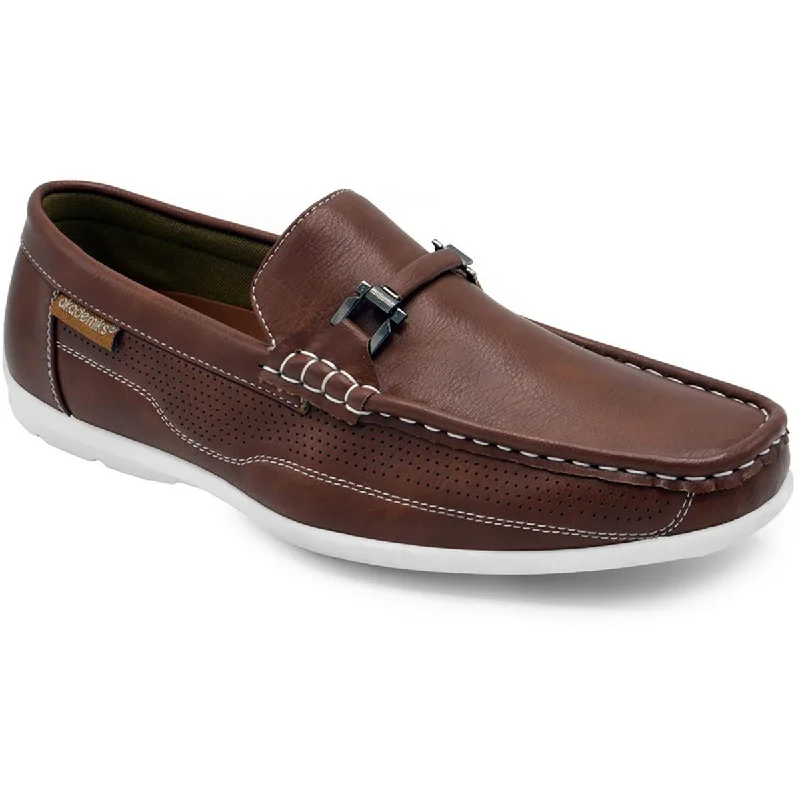 Akademiks Mens Hero 04 Faux Leather Slip-On Loafers Tailored Oxford Style 