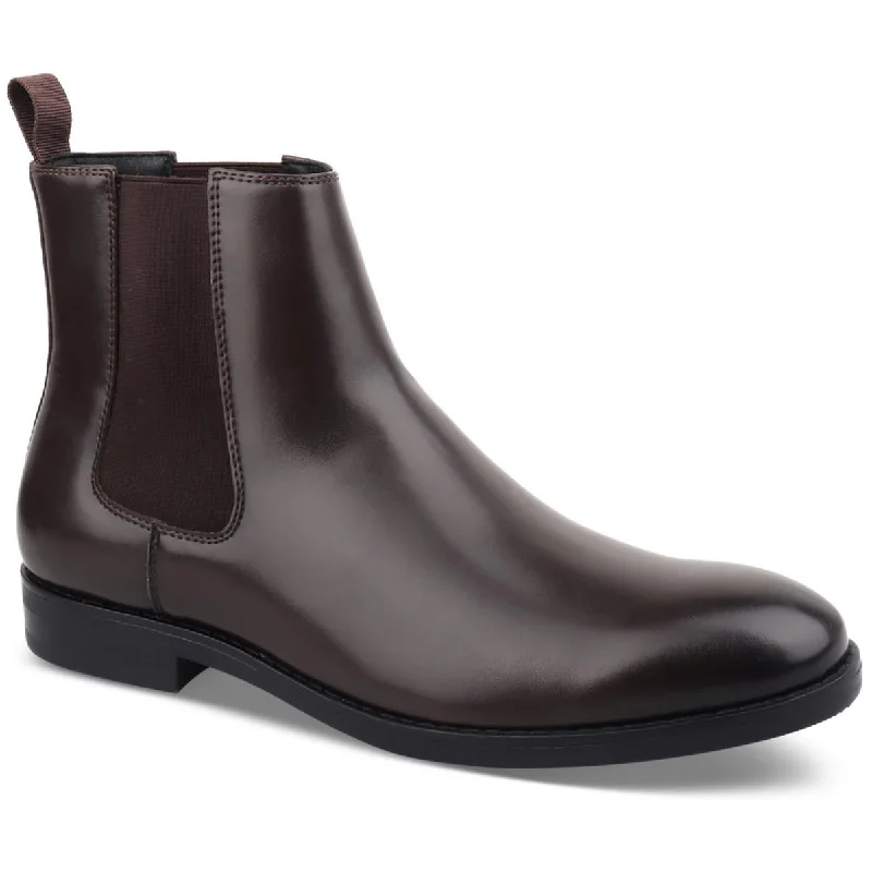 Alfani Mens Luka 2 Faux Leather Pull On Chelsea Boots British Gentleman Oxford Style  