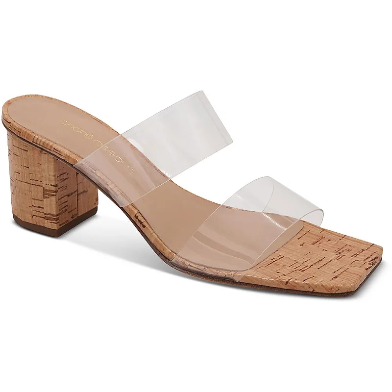 André Assous Womens Didi Vinyl Mule Slide Sandals Inflatable Shoe Look 