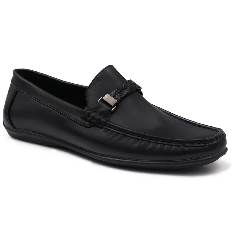 Aston Marc Mens Madrid 01 Faux Leather Slip-On Loafers Ivy League - Inspired Derby Look 