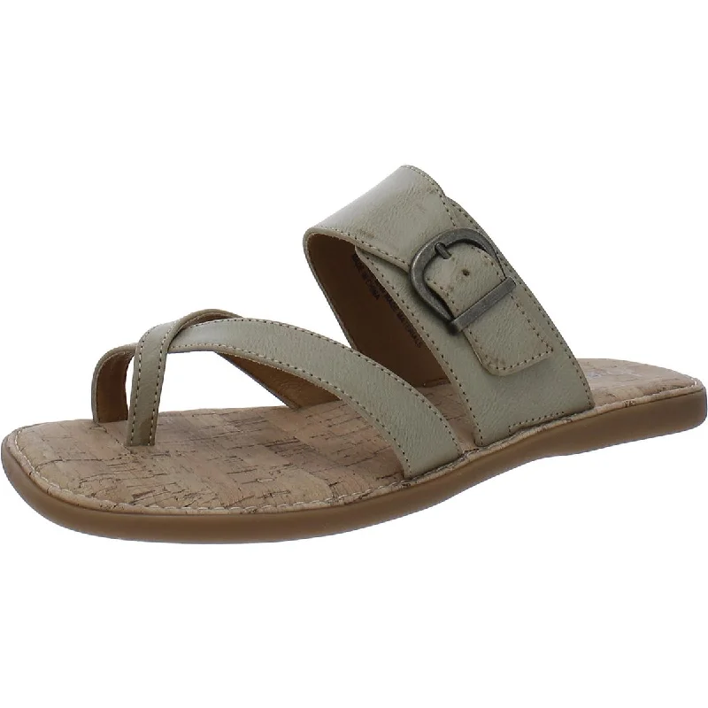 B.O.C. Womens Kelsee Faux Leather Slip On Slide Sandals Tech - Inspired Sneaker Look  