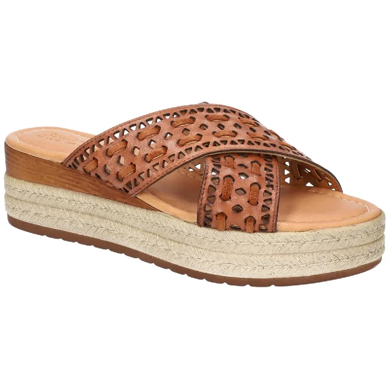 Bella Vita Womens EXA-ITALY Leather Open Toe Platform Sandals Single - Buckle Monk Look  