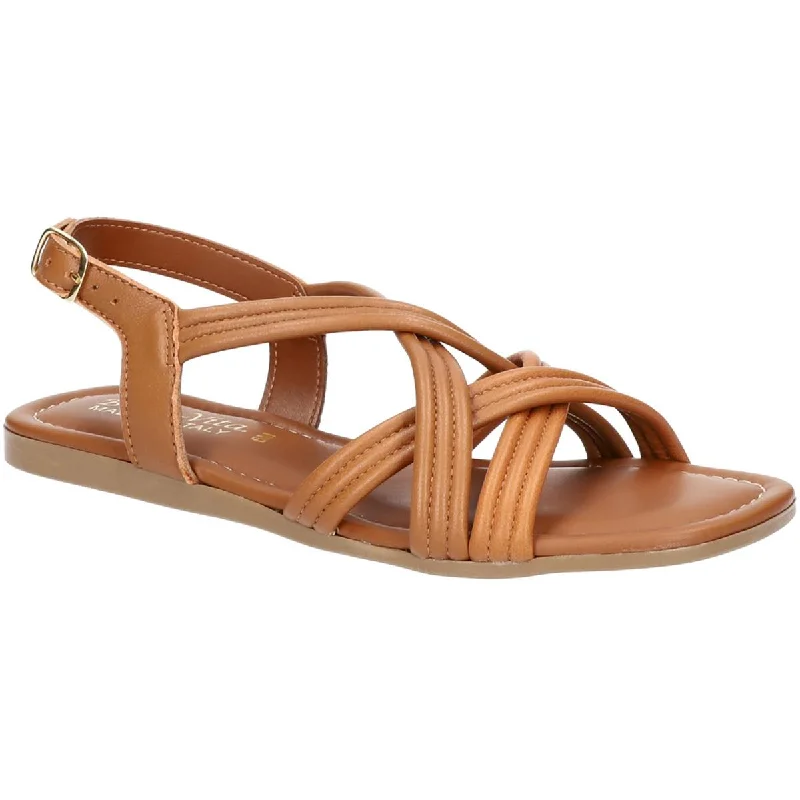 Bella Vita Womens Ilo Italy Leather Embossed Ankle Strap Buckle -