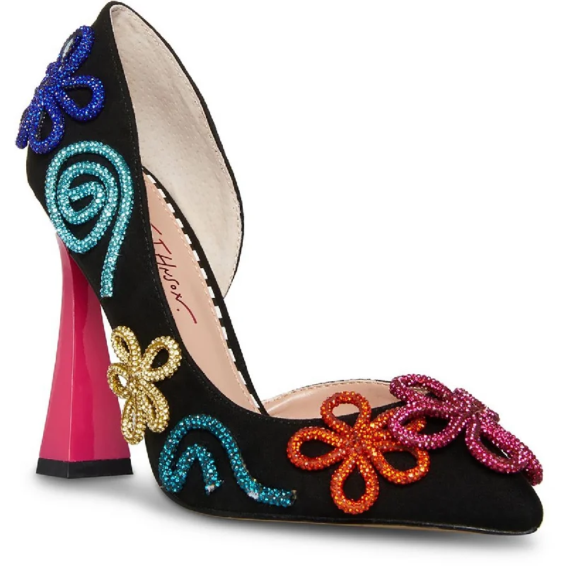 Betsey Johnson Womens Kimara Embellished Pointed Toe D'Orsay Heels Slide Sandal Beach Style  