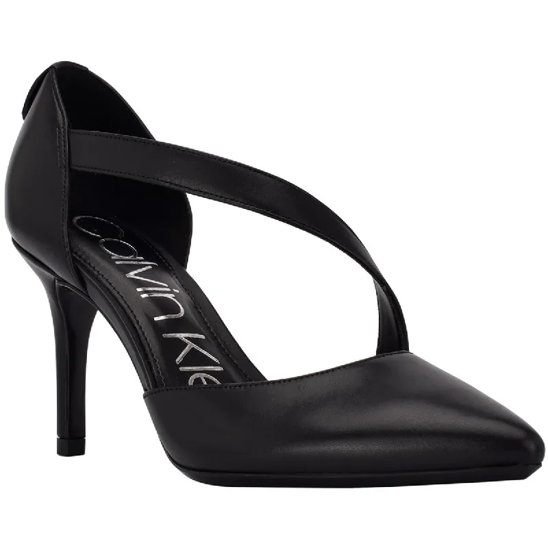 Calvin Klein Womens Gilisa Leather Pointed Toe D'Orsay Heels Leather Driving Shoe Style  