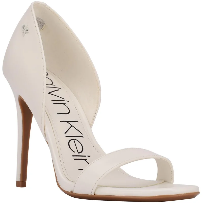 Calvin Klein Womens Metino Faux Leather Open Toe D'Orsay Heels Brogue Oxford Aesthetic 
