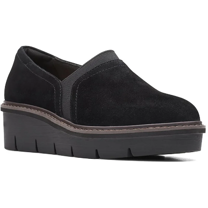 Clarks Womens Airabell Mid Suede Slip-On Loafers Strap - Up Sandal Resort Style  