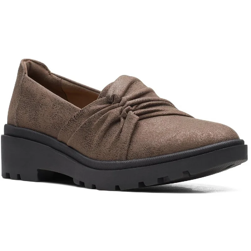 Clarks Womens Calla Style Gathered Loafers Neon - Accent Sneaker Look  