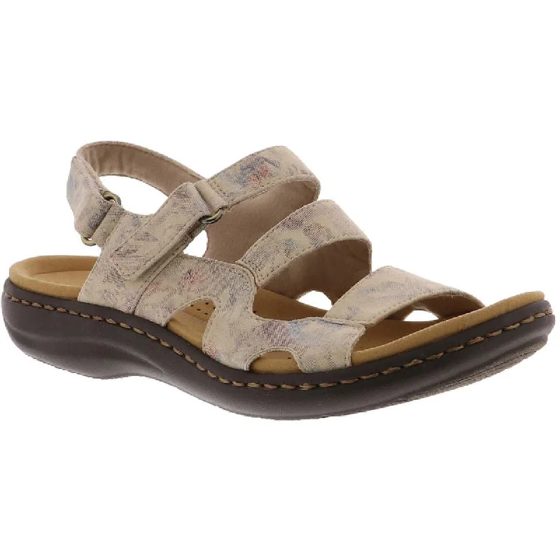 Clarks Womens Laurieanne Style Shimmer Adjustable Slingback Sandals Aesthetic  