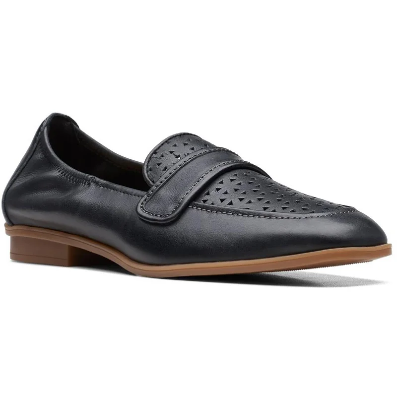 Clarks Womens Lyrical Way Leather Slip-On Loafers Embroidered Cowboy Boot Design  