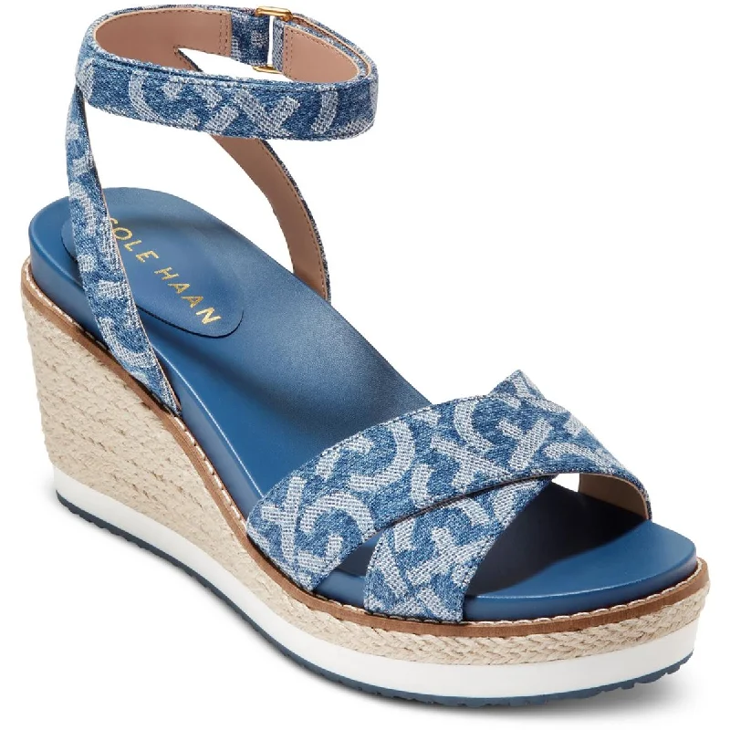 Cole Haan Womens Cloud  Denim Criss-Cross Front Espadrilles Vintage Oxford Appeal 