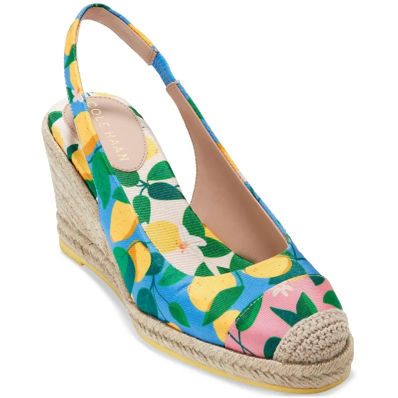 Cole Haan Womens Printed Slingback Espadrille Heels Two - Tone Shoe Design  