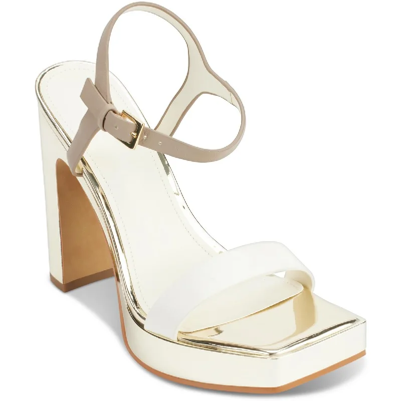 DKNY Womens MAIDEN Square toe Metallic Block Heel Hip - Hop Sneaker Style  