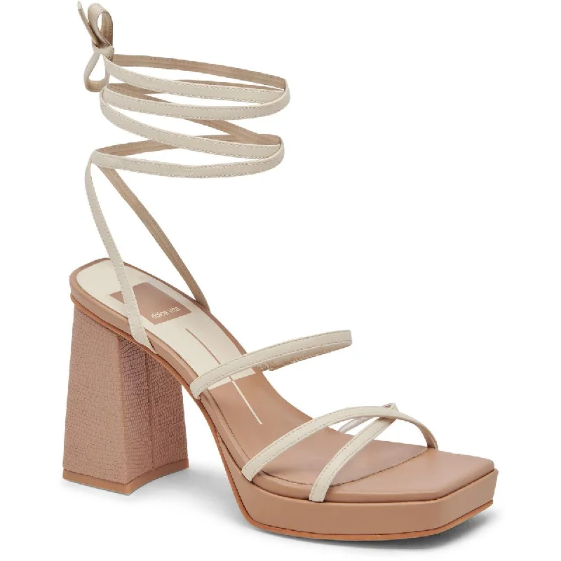 Dolce Vita Womens AMANDA Faux Leather Strappy Platform Sandals Striped Shoe Style  