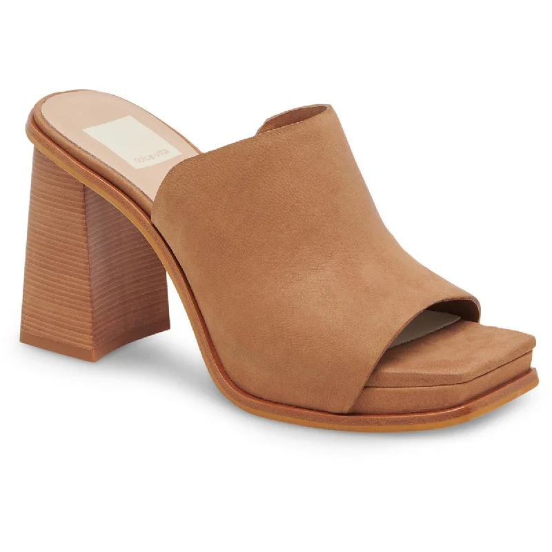 Dolce Vita Womens ANISE Suede Slip On Mule Sandals Artisan - Crafted Loafer Style  