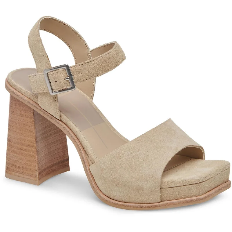 Dolce Vita Womens AUBREY Suede Ankle Strap Mule Sandals Bespoke Shoe Aesthetic 