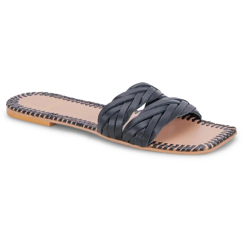 Dolce Vita Womens AVANNA Leather Slip On Slide Sandals Zip - Up Boot Style  