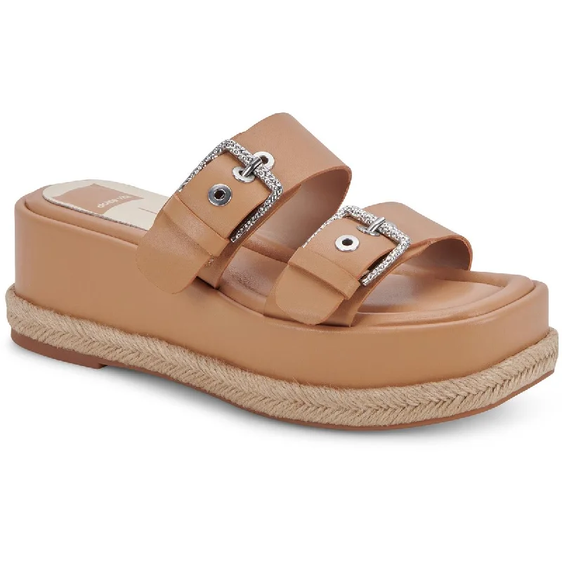 Dolce Vita Womens CANYON Leather Slip On Flatform Sandals Retro Plimsoll Style  