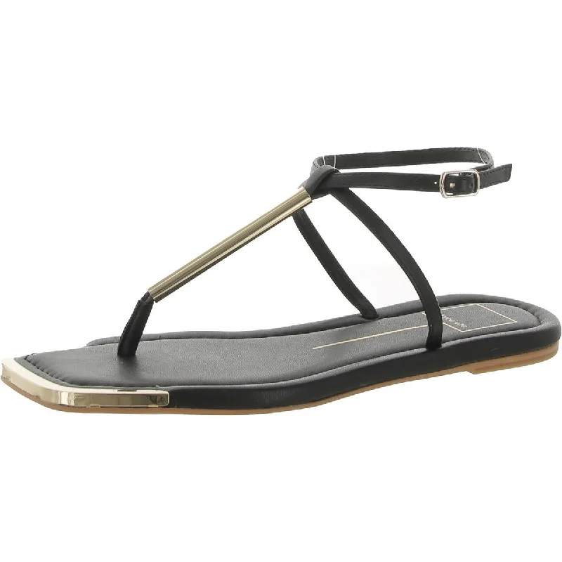 Dolce Vita Womens Faux Leather Adjustable Thong Sandals Retro Basketball Sneaker Design  