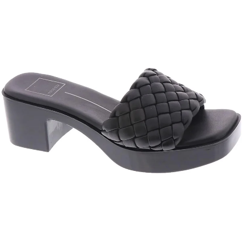 Dolce Vita Womens GOLDY Faux Leather Slip On Mule Sandals Memory - Foam Slipper Look  