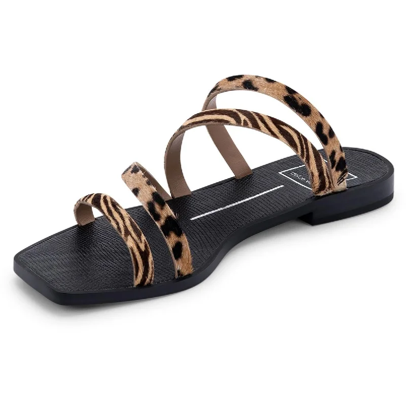Dolce Vita Womens IZABEL Calf Hair Slip On Slide Sandals Paisley Print Shoe Design  